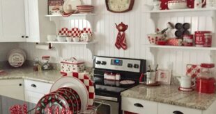 Vintage Kitchen Red White