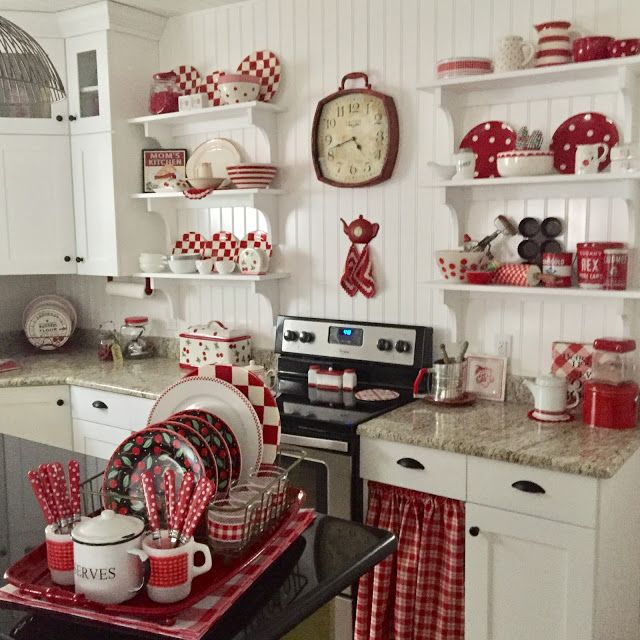 Vintage Kitchen Red White Traditional Red and White Kitchen Decor Inspiration