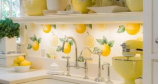 White And Yellow Kitchen Design